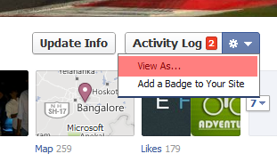 Fb view as drop down