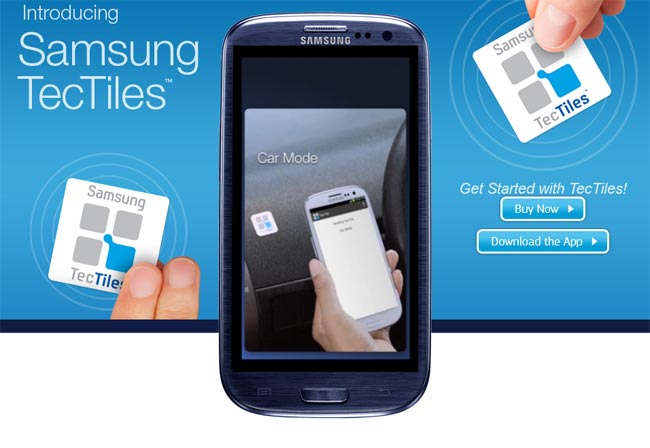 Samsung implementation of NFC: TecTiles Programmable Tags