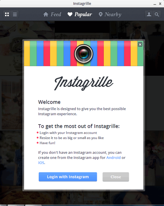 Instagrille - A Cool Desktop App for Instagram