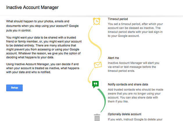 google inactive account manager