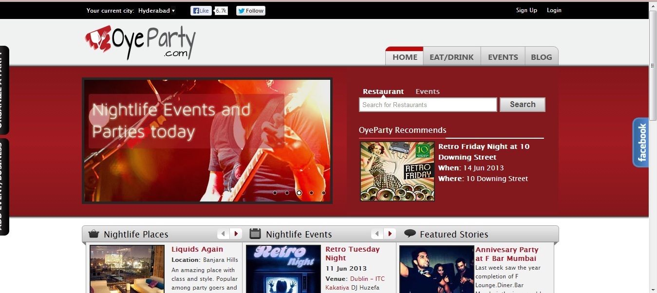 OyeParty HomePage