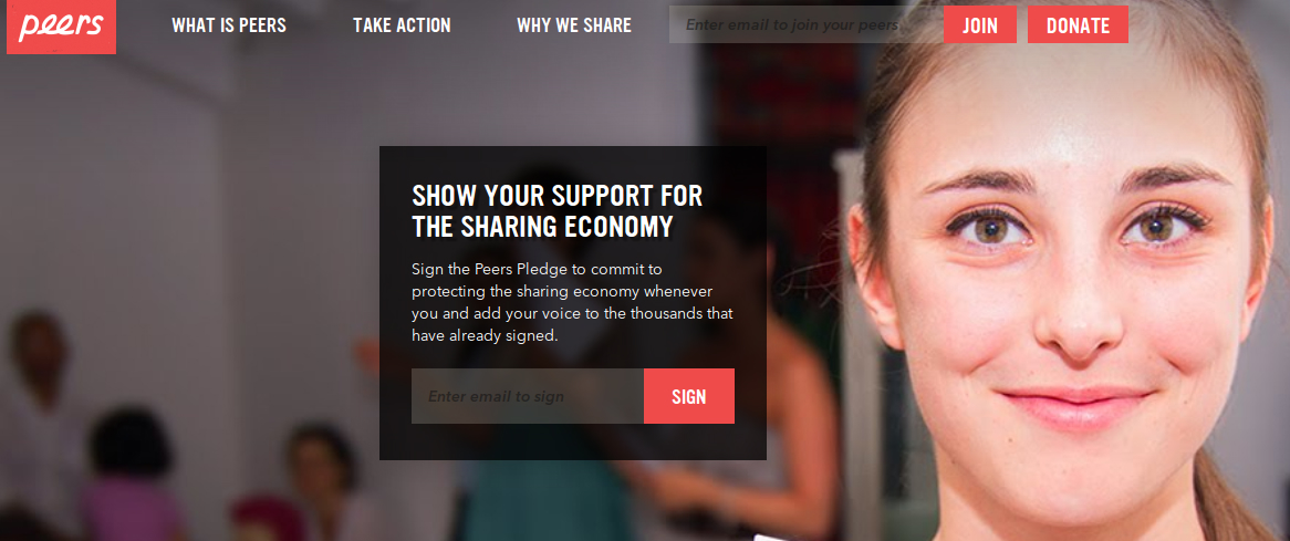 Peers, AirBnB, Uber and Lyft want you to Support the Sharing Economy