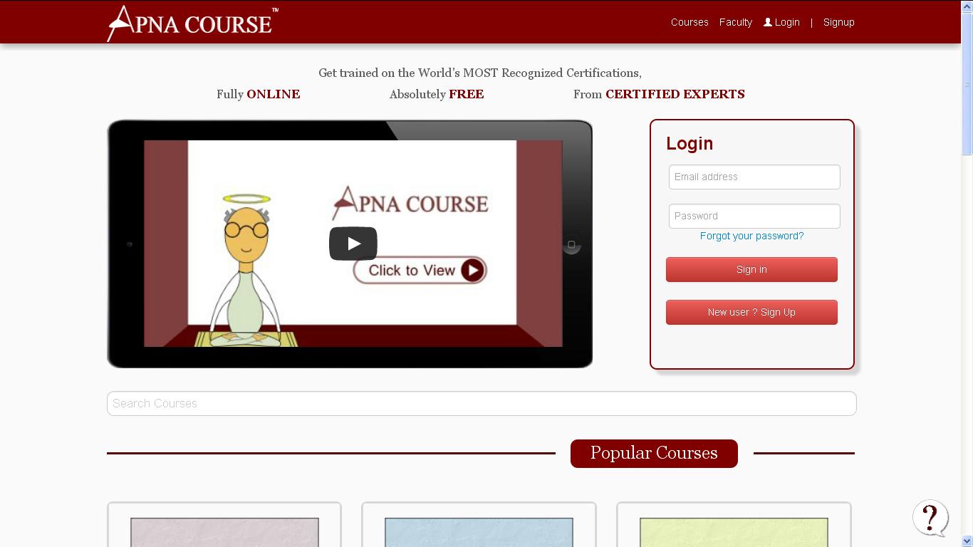 Apnacourse.com- Free Online Certification Courses By Renowned Experts