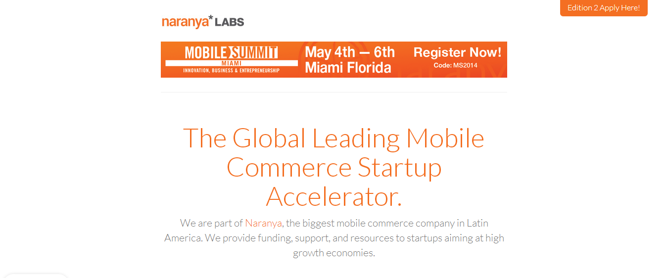 Global Mobile Accelerator Naranya*LABS announces startups to participate in Acceleration Program Edition 2